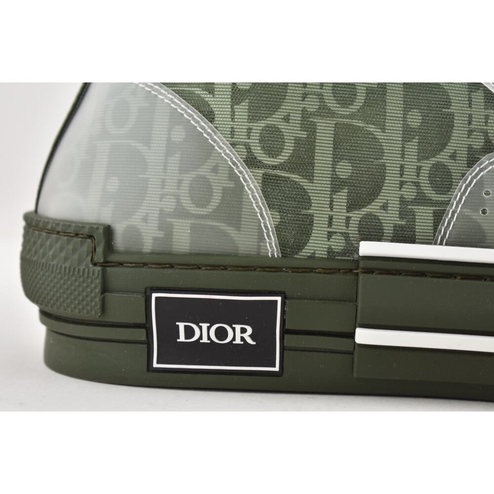 Dior Mens B23 Green Oblique Logo Transparent High Top Lace Up Flat Sneaker 44 11 - Picture 13 of 16